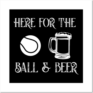 Balls & beer funny tennis alley sport drinking Posters and Art